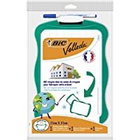 BIC Velleda Pizarra Blanca Pequeña de Doble Cara con 1 Borrador y 1 Rotulador Azul- Material Oficina- 21x31cm- Óptimo…